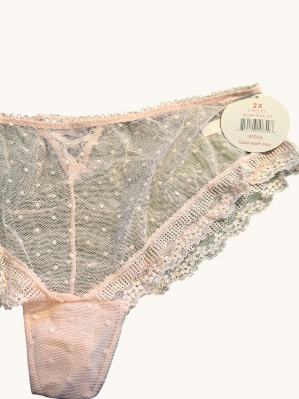 NWT Splendies Pink Lace Cheeky Panty Size 2X